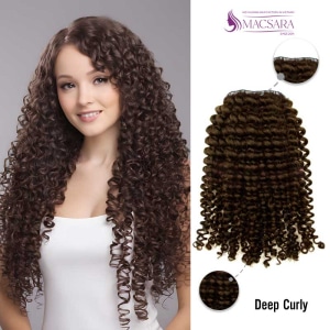 Brown Deep Curly Feather Weft