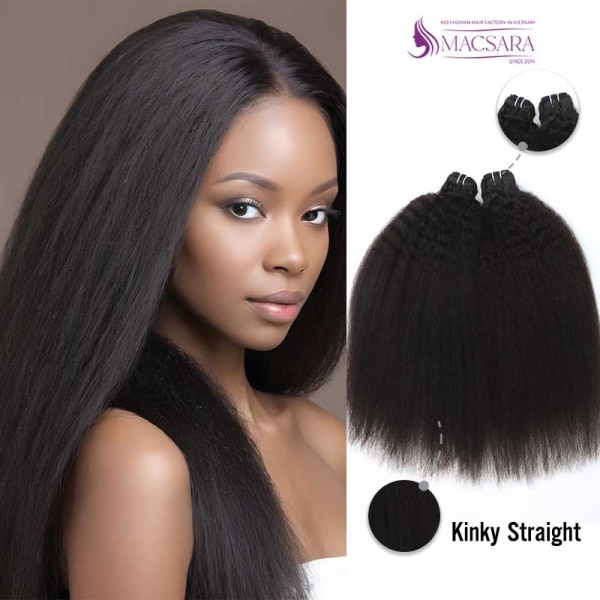 Natural Color Kinky Straight Feather Weft