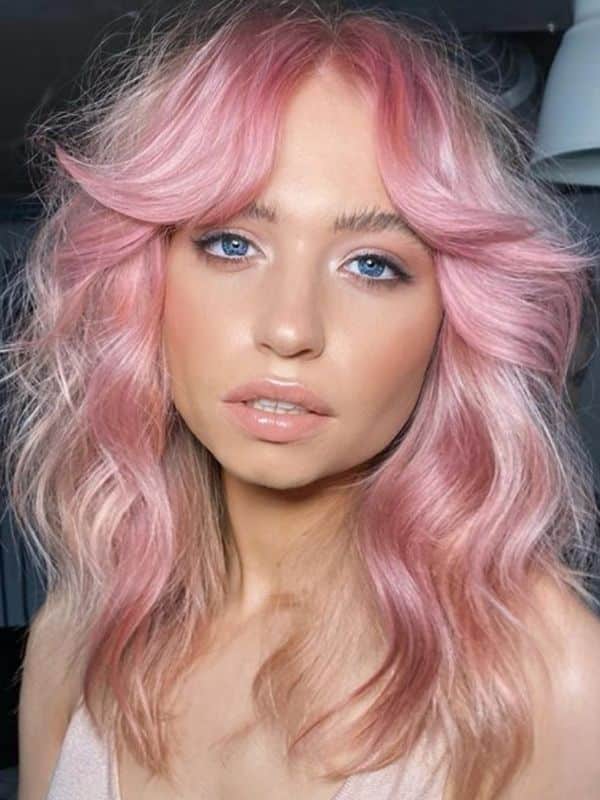 Gain attention with pink shaggy style