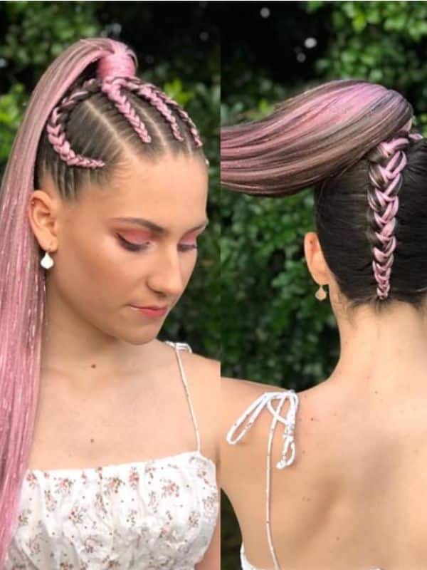 Hot pink ponytails can show off your character