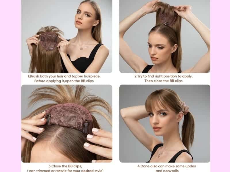 How to wear a hair topper with clips