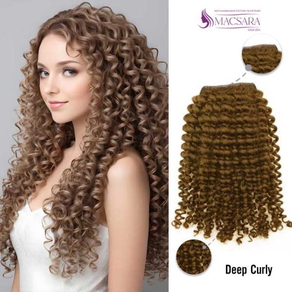 Light Brown Deep Curly Feather Weft