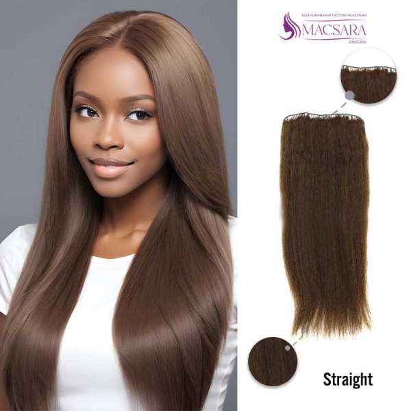 Light Brown Kinky Straight Feather Weft