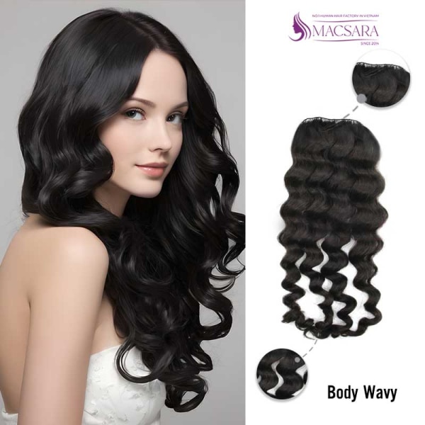 Natural Color Body Wavy Feather Weft