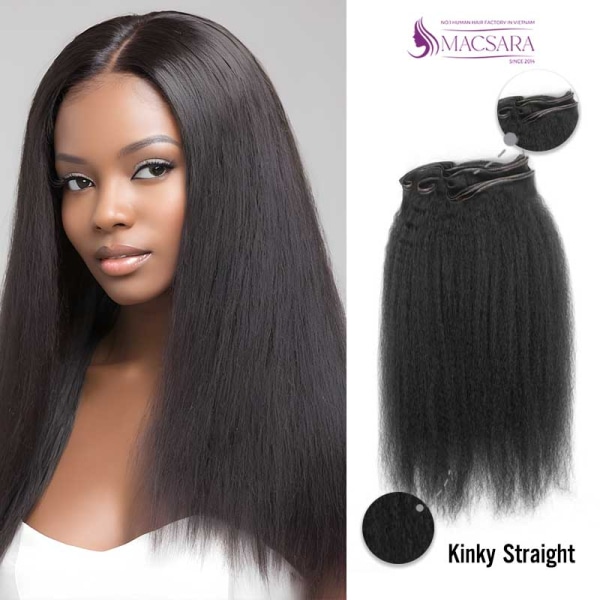 Natural Color Kinky Straight Genius Weft