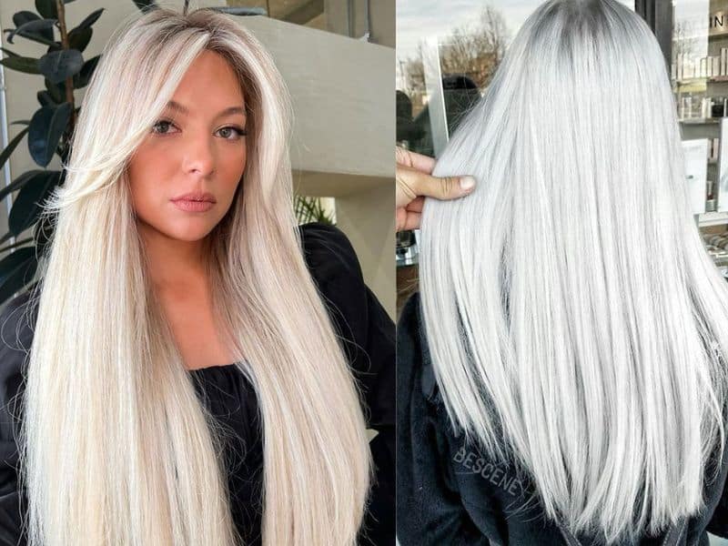 Platinum blonde hair