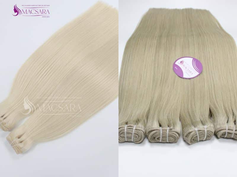 Macsara Hair’s platinum blonde vs ash blonde hair extensions