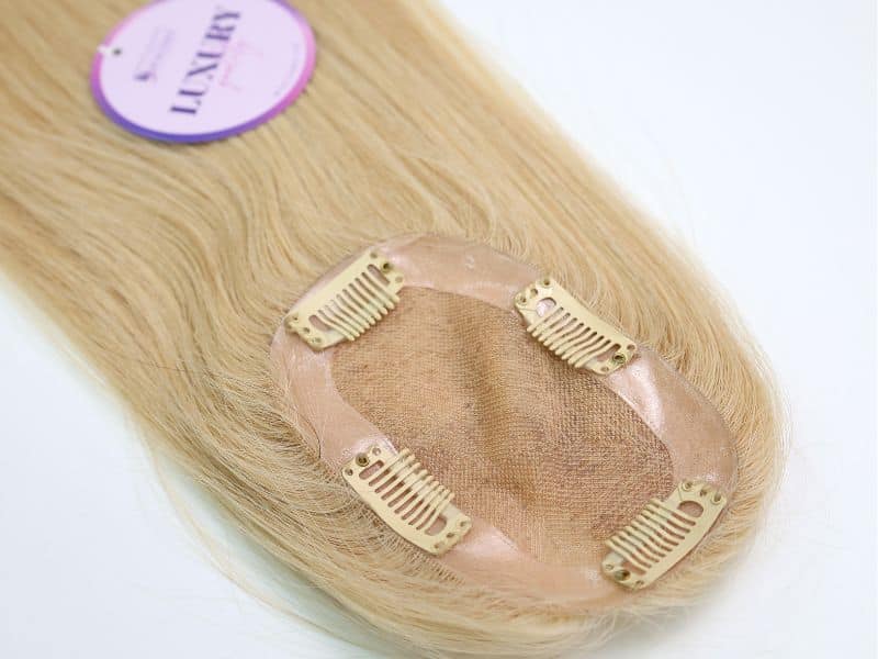 White Blonde Straight Mono Hair Topper