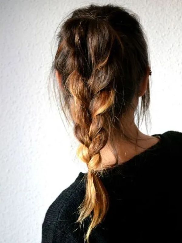 Chunky messy braided pony