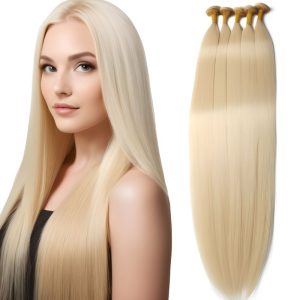 Light Blonde Straight I-Tip Hair Extensions