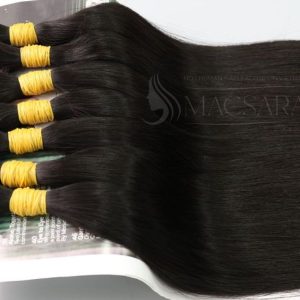 Natural Color Straight Bulk Hair Extensions are soft, smooth, and tangle-free