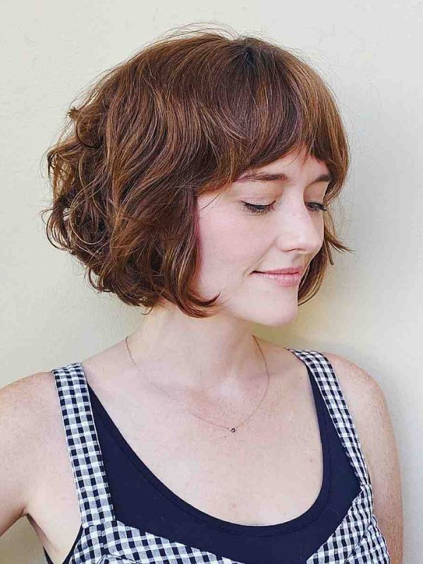 A stylish bob paired with bangs exudes chic modernity