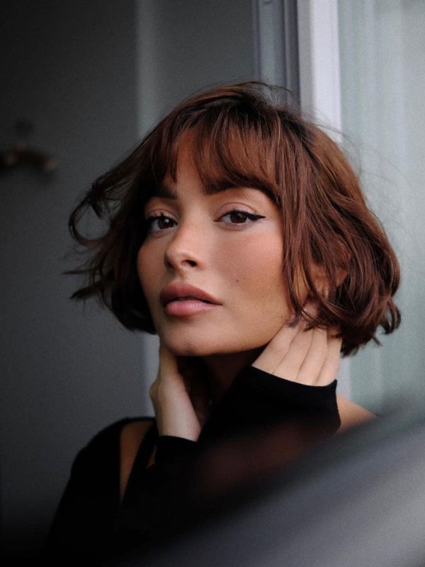 Opt for a wavy brunette French bob to highlight your features