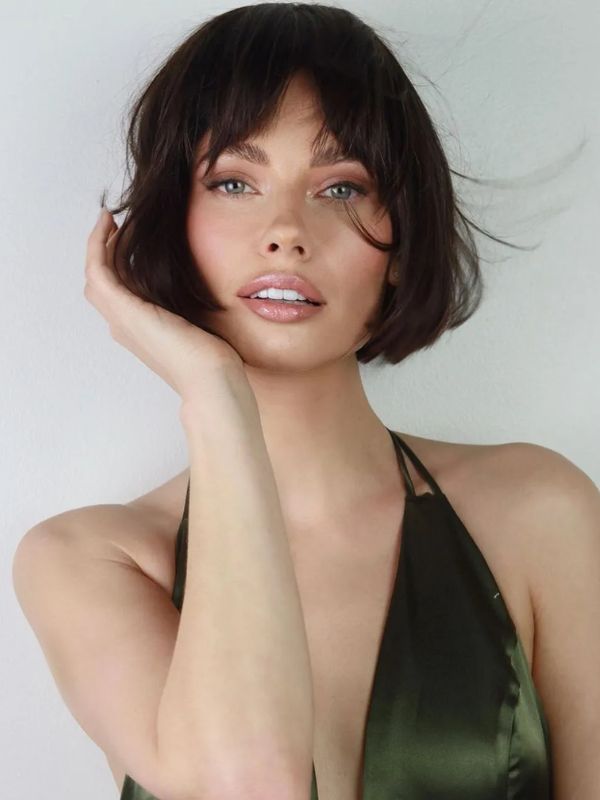 This French bob haircut is all about sharp edges and bold lines