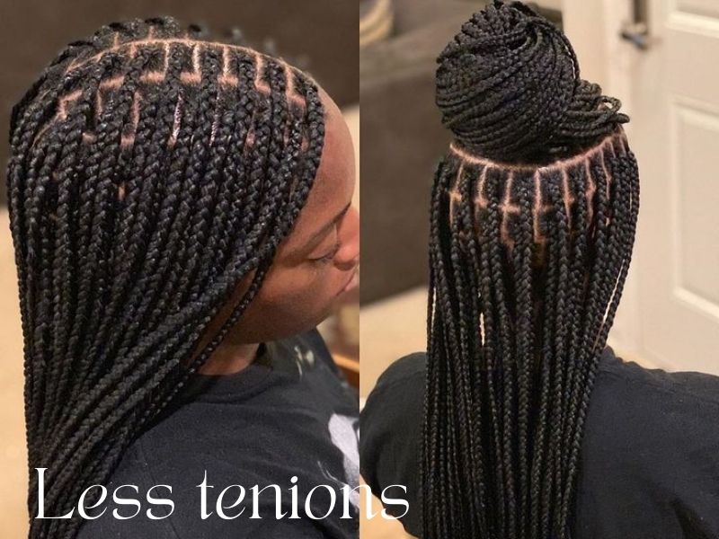 Traditional braids can create more tension in the hair