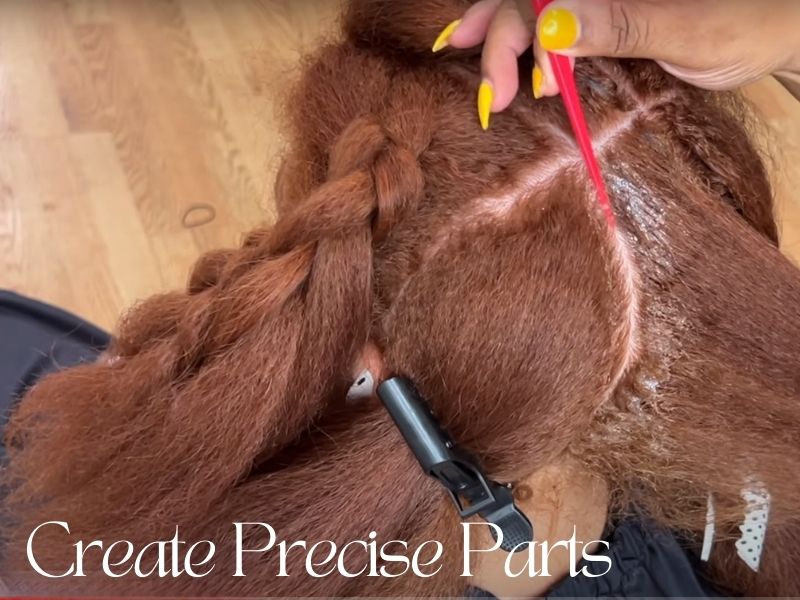 Use a rat tail comb to part your hair into the desired pattern