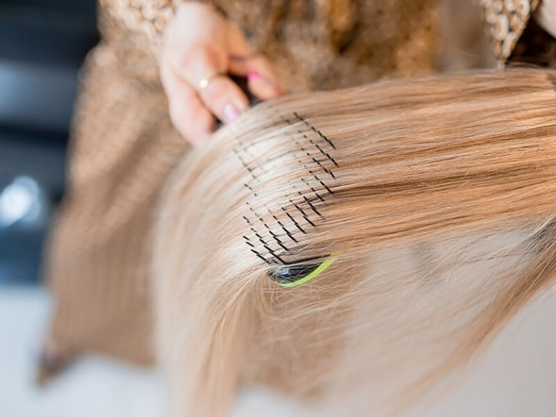 Brush your bulk hair extensions before getting them wet