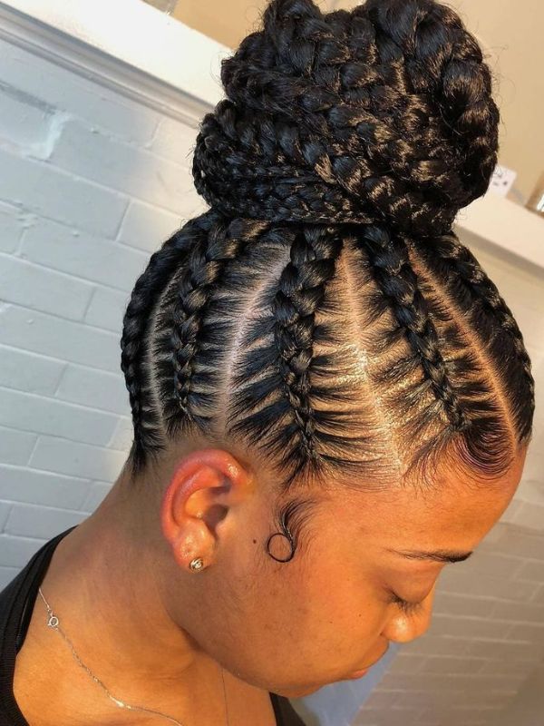 Braided Bun With Weave