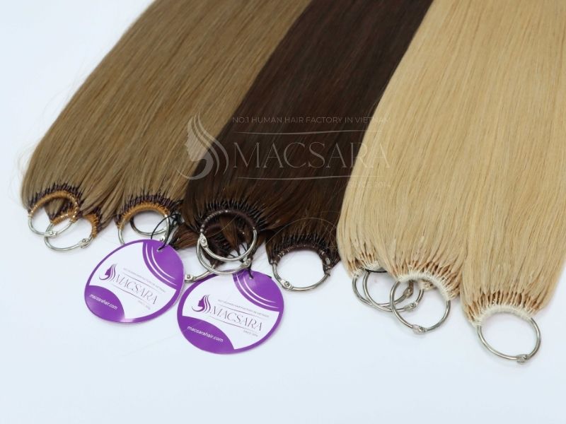 Feather weft hair extensions by Macsara Hair