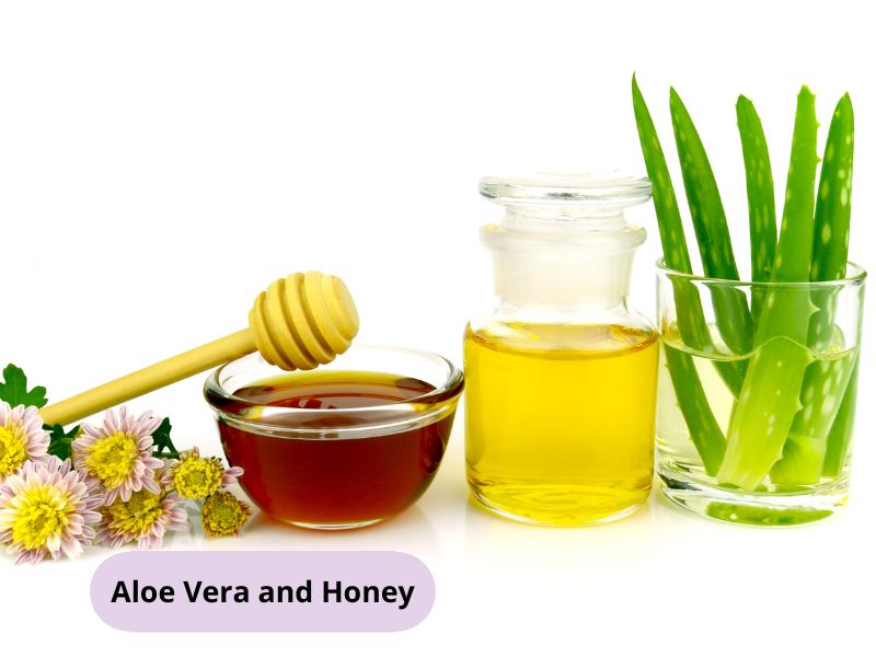 Making aloe vera hair mask at home with honey