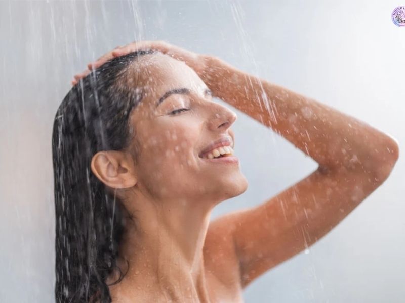 Rinsing your hair with cold water at the end of your shower helps seal the cuticle