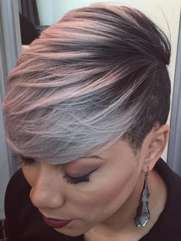 Silvered side swept style