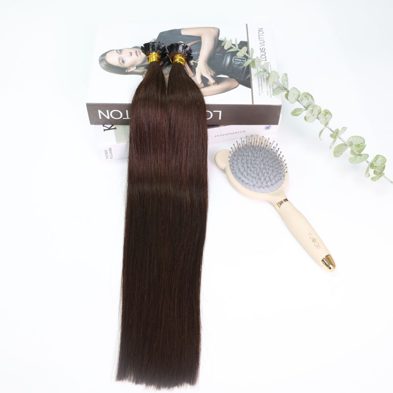 Straight Dark Brown Flat-Tip Hair Extensions