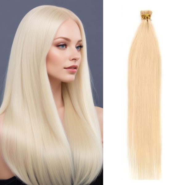 White Blonde Straight Pre-bonded Hair Extensions