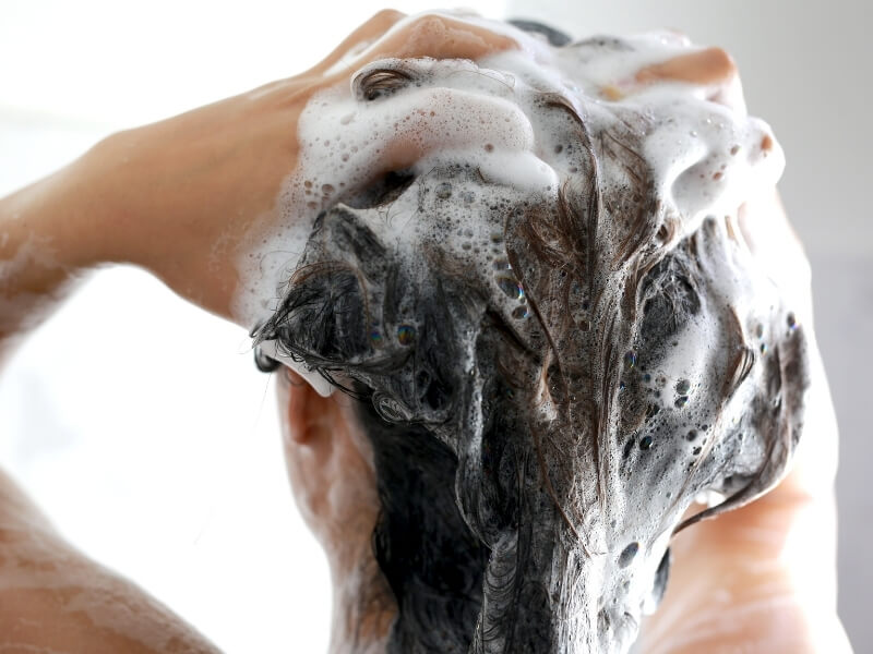 Use a small amount of sulfate-free shampoo