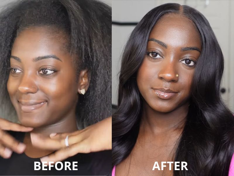 A closure sew in doesn’t require blending natural hair with hair extensions