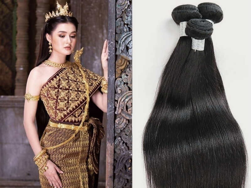 Cambodian hair is predominantly sourced from the Khmer population