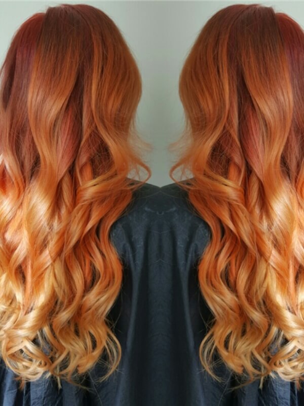 For those craving a bold look, this fiery ombre is the ultimate head-turner