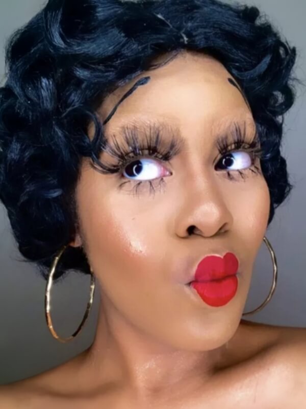 If You have short hair, this Betty Boop look is a great option