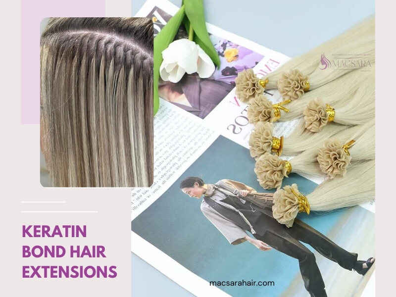 Keratin bond hair extensions use a keratin adhesive to create a secure, long-lasting attachment