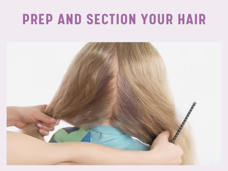 Part your hair straight down from your forehead to the nape of your neck