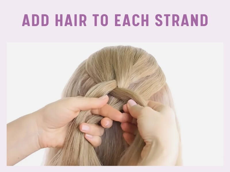 Repeat this step on the left side, ensuring that each strand is kept tight