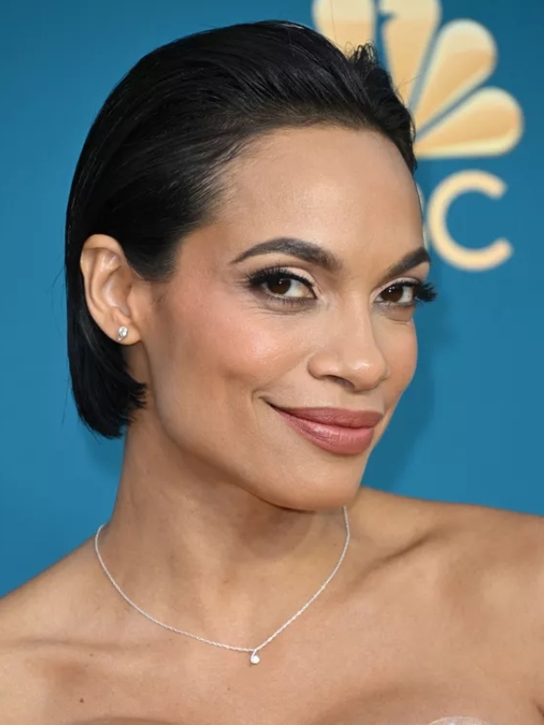 Rosario Dawson’s elegant bixie cut showcases her high cheekbones