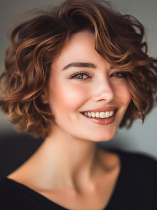 This is one of the short hairstyles for wavy thick hair that boosts the volume and fullness of your hair