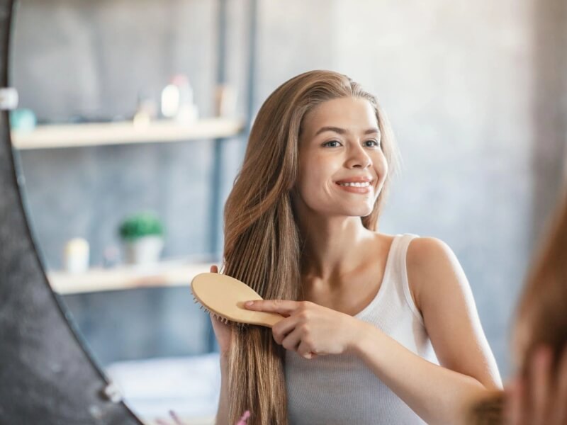 Brushing your extensions is essential for preventing tangles 